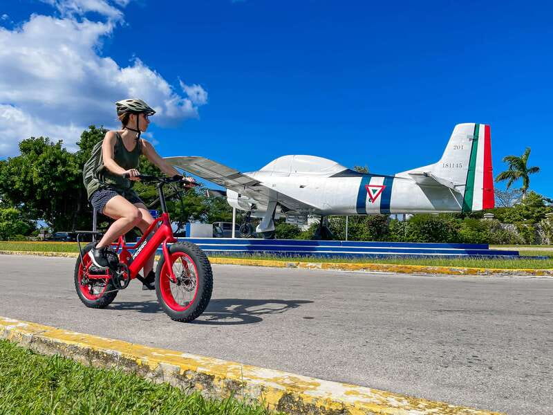 Cozumel: North Shore E-Bike Adventure & Beach Break - WWII Aircraft Relics and the Mexican Air Force Stop